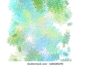Planta vectorial amarilla, azul claro, con estructura de inteligencia artificial. Ilustración brillante con formas AI en una plantilla abstracta. Patrón de afiche, estandarte de la tecnología.