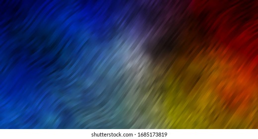 Planta vectorial amarillo, azul claro con curvas. Ilustración de degradado abstracta con líneas de desgaste. Plan para folletos y folletos comerciales