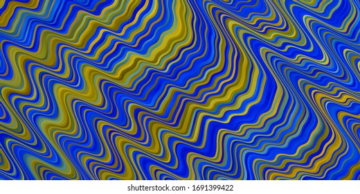 Light Blue, Yellow vector template with curves. Illustration in abstract style with gradient curved.  Template for your UI design.