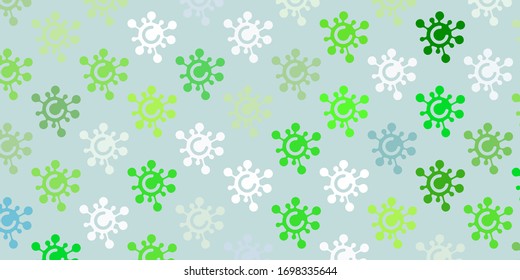 Light Blue, Yellow vector template with flu signs. Simple design in abstract style with infection forms. Best design for quarantine events.
