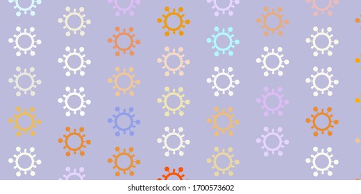 Light Blue, Yellow vector template with flu signs. Simple design in abstract style with infection forms. Simple drawing against danger fever.