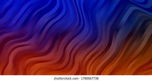 Light Blue, Yellow vector template with wry lines. Illustration in abstract style with gradient curved.  Pattern for business booklets, leaflets