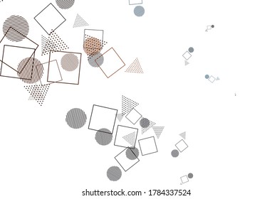 Light Blue, Yellow vector template with crystals, circles, squares. Abstract gradient illustration with circles, triangles, cubes. Pattern for commercials.