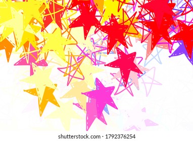 Hellblau, gelbe Vektorvorlage mit Sternen. Unscharfes dekoratives Design im einfachen Stil mit Sternen. Muster für Astrologie-Websites.