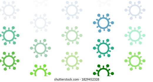 Light Blue, Yellow vector template with flu signs. Simple design in abstract style with infection forms. Simple drawing against danger fever.
