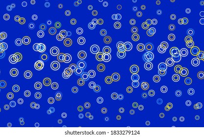 Light Blue, Yellow vector template with circles. Glitter abstract illustration with blurred drops of rain. Pattern for beautiful websites.