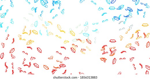 Light Blue, Yellow vector template with businesswoman signs. Abstract illustration with a depiction of women's power. Best design to show the power of women.