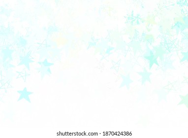Light Blue, Yellow vector template with sky stars. Stars on blurred abstract background with gradient. Smart design for your business advert.