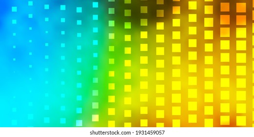 Plantilla vectorial amarillo, azul claro con rectángulos. Diseño moderno con rectángulos de estilo abstracto. Patrón para anuncios, anuncios.