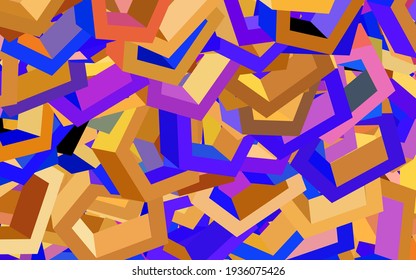 Plantilla de vector amarillo azul claro, amarillo en estilo hexagonal. Ilustración con un conjunto de hexágonos coloridos. Diseño para su anuncio comercial.