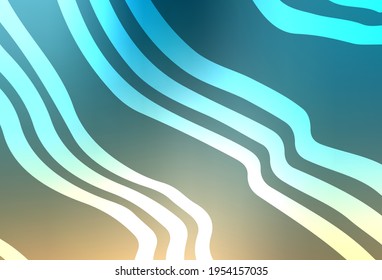 Light Blue, Yellow vector template with wry lines. Smart illustration in abstract style with gradient lines.  New composition for your brand book.