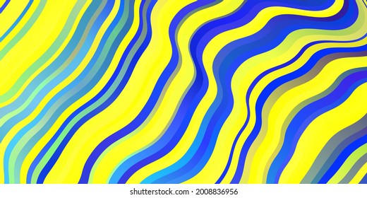 Light Blue, Yellow vector template with lines. Abstract illustration with gradient bows. Pattern for ads, commercials.