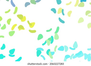 Light Blue, Yellow vector template with memphis shapes. Colorful chaotic forms with gradient in modern style. Elegant design for wallpapers.