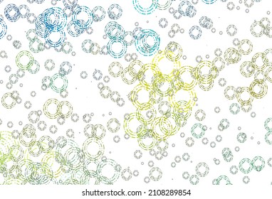 Light Blue, Yellow vector template with circles. Glitter abstract illustration with blurred drops of rain. Pattern of water, rain drops.