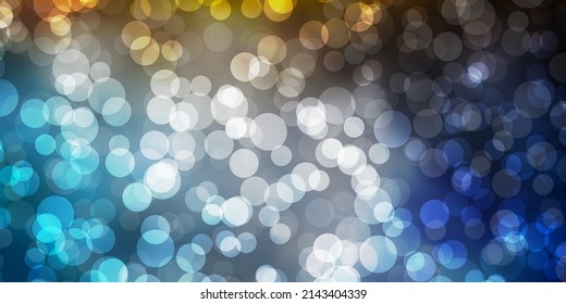 Light Blue, Yellow vector template with circles. Colorful illustration with gradient dots in nature style. Pattern for booklets, leaflets.
