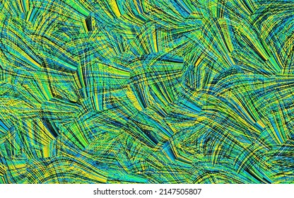 Azul claro, plantilla de vector amarillo con líneas. Ilustración abstracta circunfleja con gradiente. Una muestra de sus ideas.