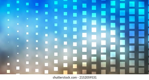 Plantilla vectorial amarillo, azul claro con rectángulos. Rectángulos con gradiente colorido sobre fondo abstracto. Patrón de folletos y volantes para empresas
