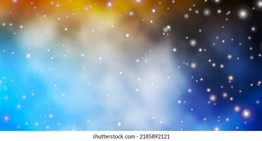 Light Blue, Yellow vector template with neon stars. Colorful illustration with abstract gradient stars. Pattern for websites, landing pages.