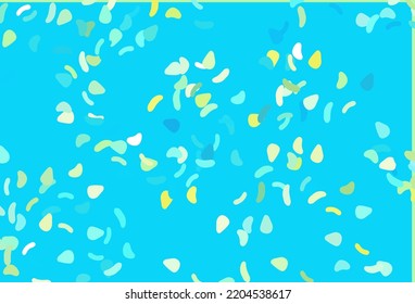 Light Blue, Yellow vector template with memphis shapes. Illustration with colorful gradient shapes in abstract style. Elegant design for wallpapers.