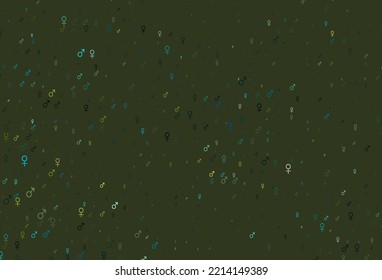 Light blue, yellow vector template with man, woman symbols. Simple gradient design in abstract style with gender shapes. Simple design for TV commertials.