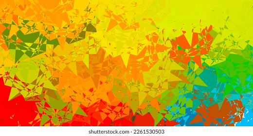 Light Blue, Yellow vector template with triangle shapes. Web material illustration with colorful abstract triangles. Landing pages material.