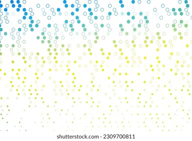 Light Blue, Yellow vector template with circles. Glitter abstract illustration with blurred drops of rain. Pattern for beautiful websites.