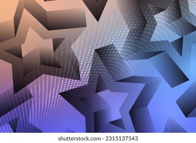 Azul claro, plantilla vectorial amarilla con estrellas del cielo. Ilustración decorativa brillante con estrellas en plantilla abstracta. Plantilla para fondos cósmicos.
