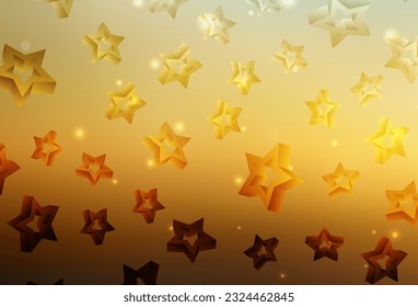 Light Blue, Yellow vector template with sky stars. Stars on blurred abstract background with gradient. Pattern for astrology websites.