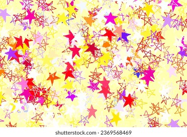 Light Blue, Yellow vector template with sky stars. Shining colored illustration with stars. Pattern for astrology websites.