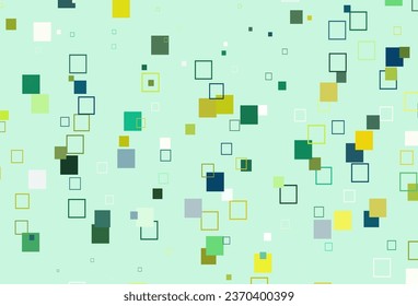 Hellblau, gelbe Vektorvorlage mit quadratischem Stil. Schöne Abbildung mit Rechtecken und Quadraten. Hintergrund für Mobiltelefone.