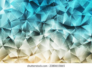 Azul claro, plantilla de vector amarillo con cristales, triángulos. Ilustración abstracta brillante con formas triangulares. Mejor diseño inteligente para su negocio.