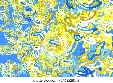 Light Blue, Yellow vector template with chaotic shapes. Modern abstract illustration with colorful random forms. Modern design for your business card.