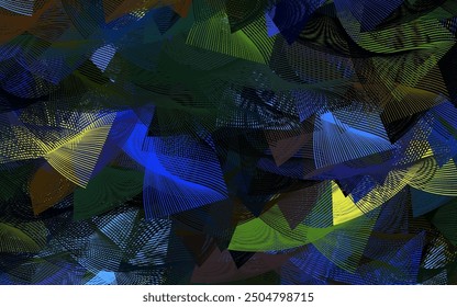 Light Blue, Yellow vector template with chaotic shapes.