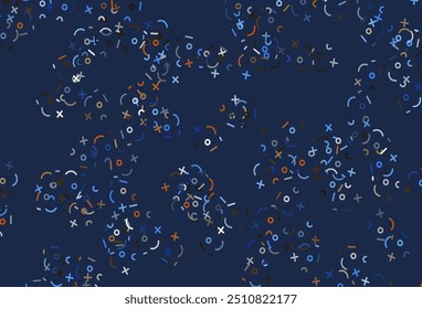Light Blue, Yellow vector template with math simbols. Colored mathematic signs with gradient on white background. Pattern for posters, banners of math books.