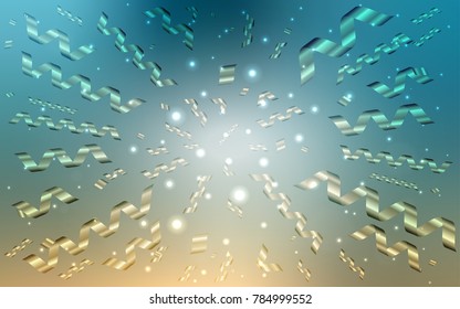Light Blue, Yellow vector template with carnival confetti. Blurred decorative design in anniversary style with confetti. New design for ad, poster, banner of your Party.