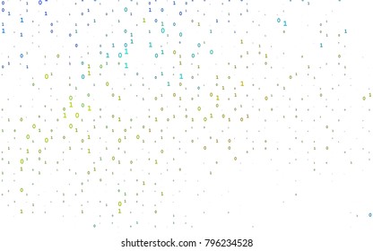 Light Blue, Yellow vector template with isolated numerals. Colored mathematic signs with gradient on white background. The pattern can be used for ad, booklets, leaflets of education.