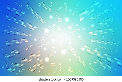 Light Blue, Yellow vector texture with birthday confetti. Confetti on blurred abstract background with colorful gradient. The pattern can be used for birthday gifts, congratulations.
