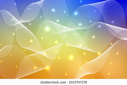 Light Blue, Yellow vector texture with birthday confetti. Modern geometrical abstract illustration with carnival ribbons. The pattern can be used for new year ad, booklets.
