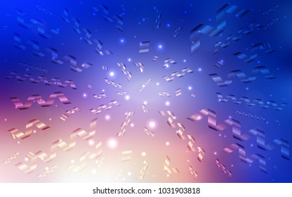 Light Blue, Yellow vector texture with birthday confetti. Glitter abstract illustration with colorful confetti, ribbons. The template can be used as a background for postcards.