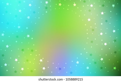 Light Blue, Yellow vector texture with beautiful stars. Blurred decorative design in simple style with stars. The pattern can be used for wrapping gifts.
