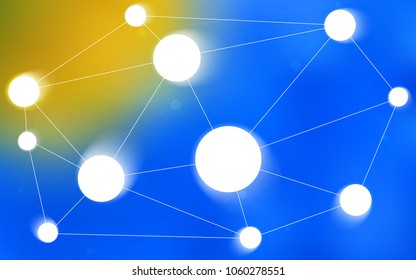 Light Blue, Yellow vector texture with disks, lines. Illustration with set of colorful abstract circles and lines. Completely new template for your brand book.