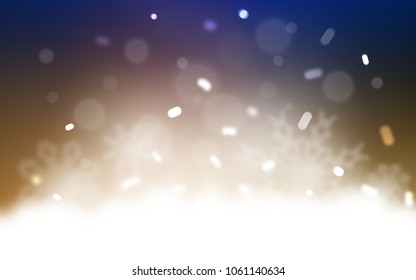 Light Blue, Yellow vector texture with colored snowflakes. Shining colored illustration with snow in christmas style. New year design for your ad, poster, banner.