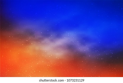 Light Blue, Yellow vector texture with milky way stars. Shining colored illustration with bright astronomical stars. Pattern for astronomy websites.