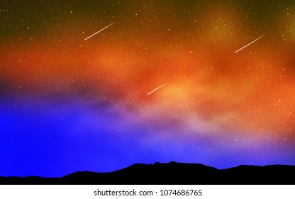 Light Blue, Yellow vector texture with milky way stars. Modern abstract illustration with Big Dipper stars. Pattern for futuristic ad, booklets.