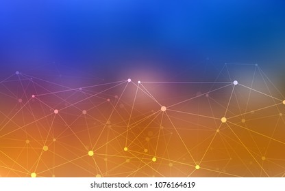 Light Blue, Yellow vector texture with disks, lines. Decorative design in abstract style with triangle structure. New design for ad, poster, banner of your website.