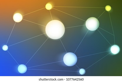 Light Blue, Yellow vector texture with disks, lines. Illustration with set of colorful abstract circles and lines. New design for ad, poster, banner of your website.