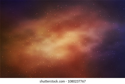 Light Blue, Yellow vector texture with milky way stars. Shining illustration with sky stars on abstract template. Best design for your ad, poster, banner.