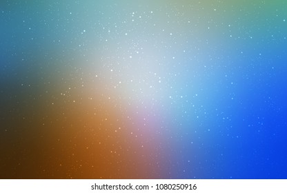 Light Blue, Yellow vector texture with milky way stars. Blurred decorative design in simple style with galaxy stars. Pattern for astronomy websites.