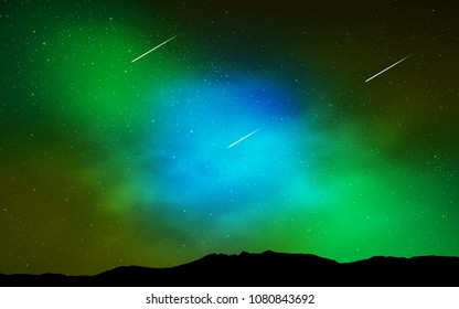 Light Blue, Yellow vector texture with milky way stars. Blurred decorative design in simple style with galaxy stars. Pattern for futuristic ad, booklets.