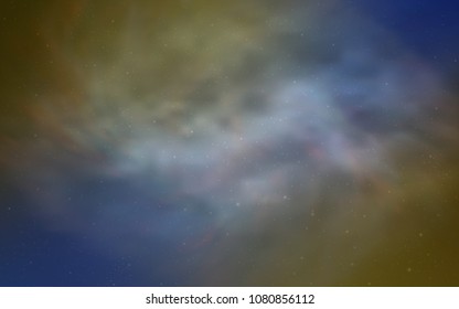 Light Blue, Yellow vector texture with milky way stars. Modern abstract illustration with Big Dipper stars. Smart design for your business advert.